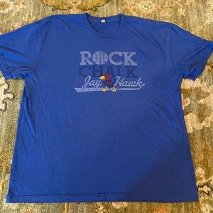 Kansas Jayhawks Rock Chalk Shirt 1929 Jayhawk Size XXL Color Blue